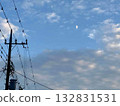 Telegraph pole and half moon 132831531
