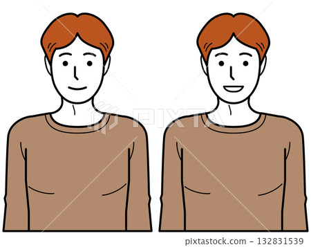 正面視角。身穿T恤的年輕男子,雙臂自然下垂。 正面視角。身穿T恤的年輕男子,雙臂自然下垂。 132831539