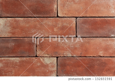 Classic Smooth Red Brick Background with Even Texture for Architectural Design 132831591