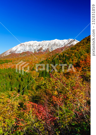 Mt. Daisen and the beautiful autumn forest 132831859
