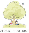 Cute boy and girl illustration Cute boy and girl illustration 132831866