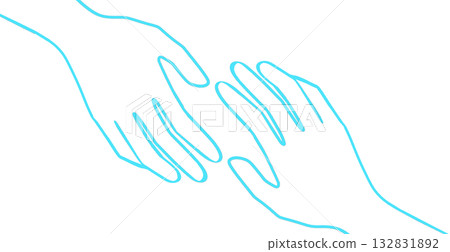 Illustration of two hands facing each other, white background Illustration of two hands facing each other, white background 132831892