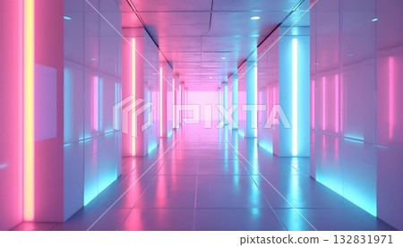 Vivid Pastel Glow Enhancing Digital Symmetry and Light Flow 132831971