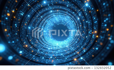 Concentric Neon Rings Forming the Gateway of Awareness Concentric Neon Rings Forming the Gateway of Awareness 132832052