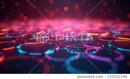 Luminous Network of Circles in a Futuristic Dreamscape Luminous Network of Circles in a Futuristic Dreamscape 132832199