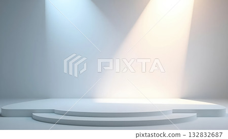 Product Photography Stage with Elegant Black Minimalist Podium Design 132832687