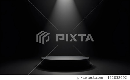 Focused Light Over Dark Minimal Podium for Luxury Product Scene Focused Light Over Dark Minimal Podium for Luxury Product Scene 132832692