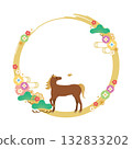 Year of the Horse - New Year's card material frame 4 vector 132833202