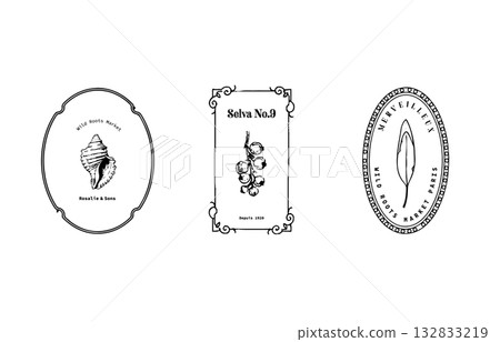 Simple handwritten logo label Simple handwritten logo label 132833219