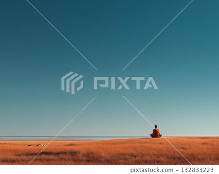 在自然環境中練習瑜伽的人們 132833223