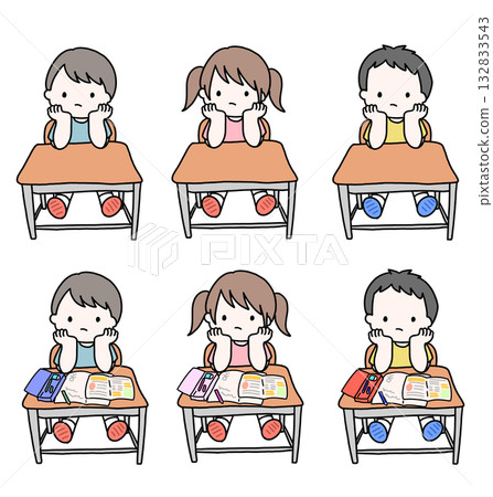 A child daydreaming during class A child daydreaming during class 132833543