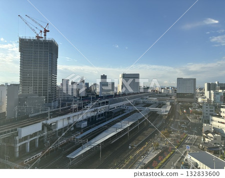 View of the cityscape from the new station construction site 132833600