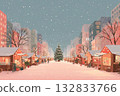 Snowy Christmas market scene 132833766