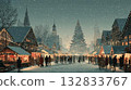 Snowy Christmas market scene 132833767
