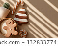 Christmas cookies and hot drinks 132833774