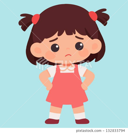 little girl with her mouth 132833794
