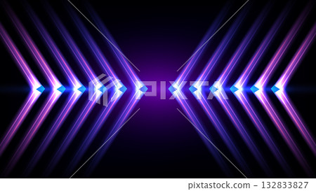 Futuristic Neon Light Arrow Symmetry Background for Technology and Digital Design Projects Futuristic Neon Light Arrow Symmetry Background for Technology and Digital Design Projects 132833827