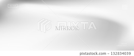 Metallic web background. Silver mirror gradient with steel foil texture for luxury website or app ui. Vector illustration 132834039