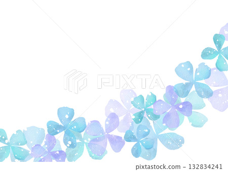 水彩藍紫色花框插圖 132834241