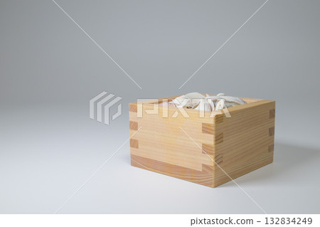 Seashells in a box on a white background Seashells in a box on a white background 132834249