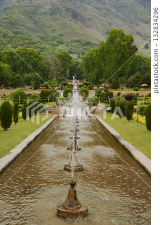Nishat  garden Bagh is a popular tourist attraction, Nishat Bagh is a 12-tiered terraced garden located near the famous Dal Lake in Srinagar. It is the second largest Mughal garden in Kashmir. 132834296