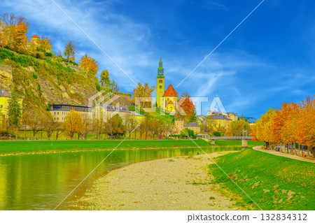 Church along the canal 132834312