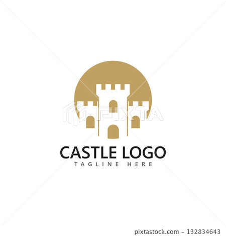 castle logo icon vector illustration 132834643