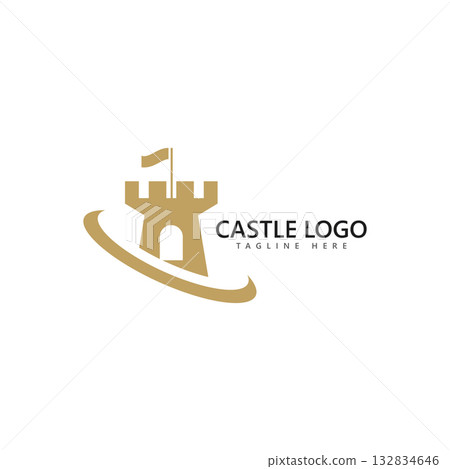 castle logo icon vector illustration castle logo icon vector illustration 132834646
