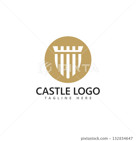 castle logo icon vector illustration 132834647