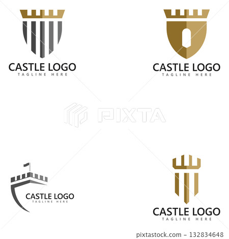 castle logo icon vector illustration castle logo icon vector illustration 132834648