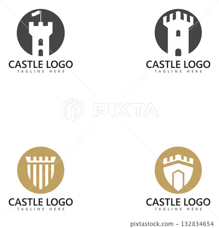 castle logo icon vector illustration castle logo icon vector illustration 132834654