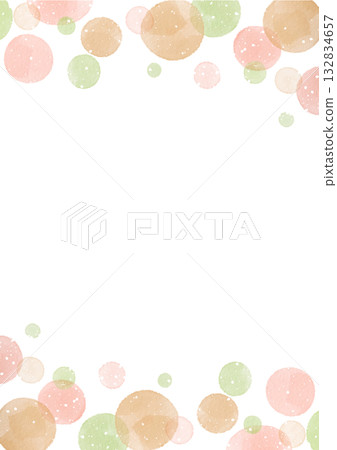 Spring frame background illustration with watercolor circles 132834657