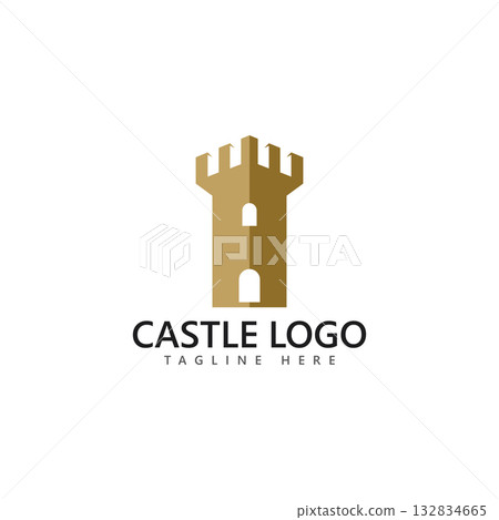 castle logo icon vector illustration 132834665