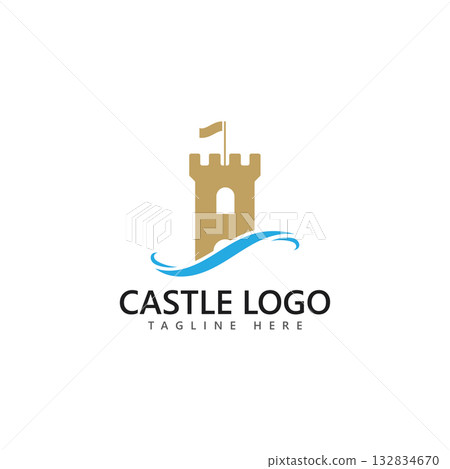 castle logo icon vector illustration castle logo icon vector illustration 132834670