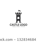 castle logo icon vector illustration 132834684