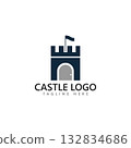 castle logo icon vector illustration 132834686