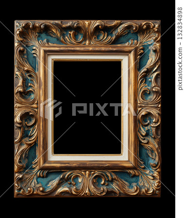 Blue and gold decorative antique frame | A stately, classical frame design 132834898