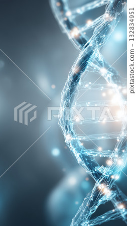 Image of the double helix structure of DNA | Symbolic visual of life science and biotechnology 132834951