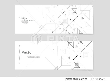 Geometry graphic illustration. Vector background. Connect shapes 132835230