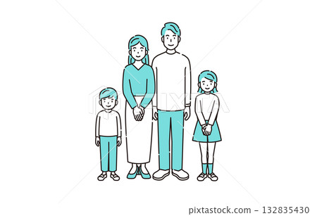 Family illustration line drawing 132835430