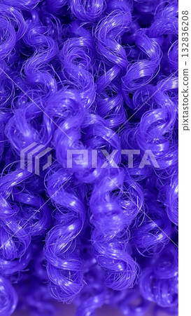 Curly Hair Texture. Vibrant Purple Curly Locks 132836208