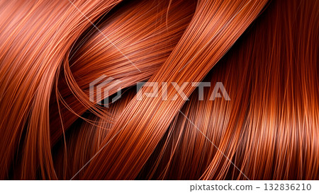 Texture of beautiful red hair 132836210