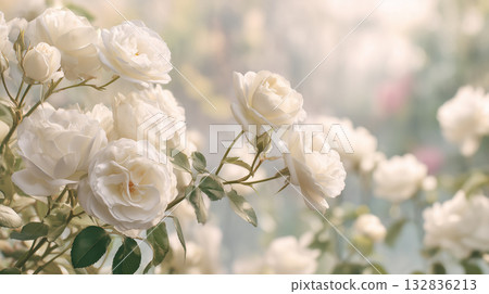 優雅的白玫瑰－一種傳遞潔淨與奢華感的元素。 132836213