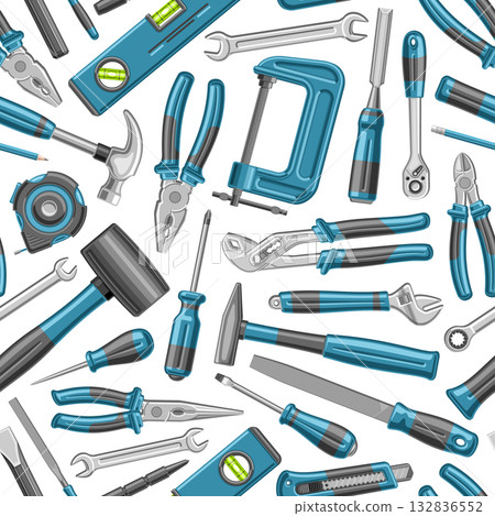 Vector Work Tools seamless pattern 132836552