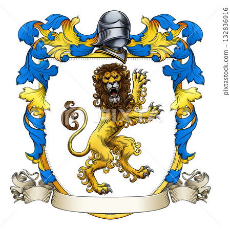 Coat of Arms Crest Lion Heraldry Knight Shield 132836916