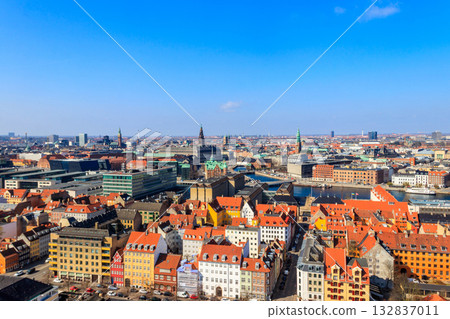 Cityscape of Copenhagen city, Denmark. View from above Cityscape of Copenhagen city, Denmark. View from above 132837011
