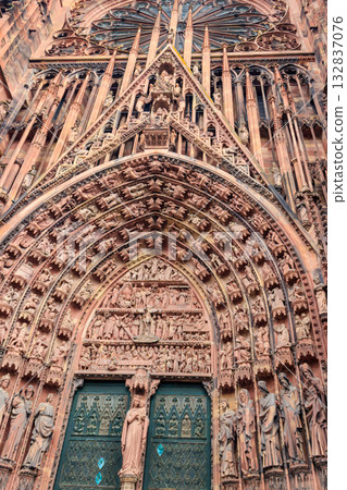Portal of Strasbourg Cathedral or the Cathedral of Our Lady of Strasbourg in Strasbourg, France Portal of Strasbourg Cathedral or the Cathedral of Our Lady of Strasbourg in Strasbourg, France 132837076