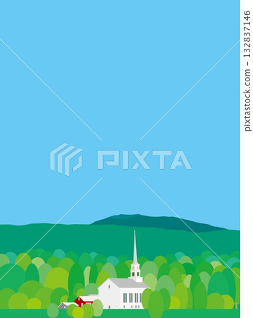 Stowe, Vermont, spring scenery 132837146