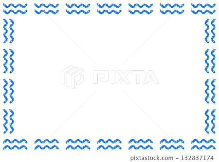 Hand-drawn crayon background wavy line frame Hand-drawn crayon background wavy line frame 132837174