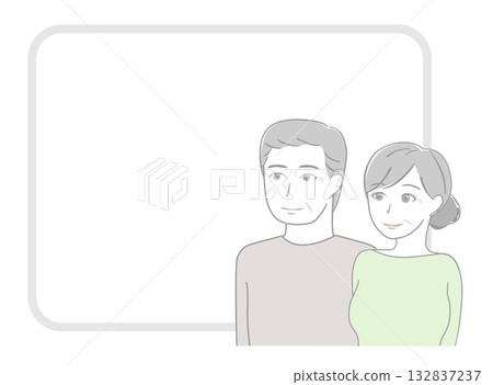 Smiling senior couple and frame 132837237